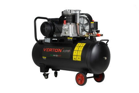 Компрессор ременной Verton Air AC-100/510R (230/50 В/Гц,масл.ремен. произв. 510л/мин, V 100л, макс. дав.12 бар, мощн. 2,5кВт, част. вращ. двиг. 2800 об/мин,итальянский тип компрессорного блока,рапид, асинх. однофаз.)
