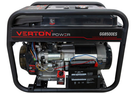 Генератор бензиновый VERTON POWER GG8500ES (7,0/7,5 кВт, 230В, 18л.с., ручной и электрический старт, медь, 12В,бак 22л, счетчик моточасов)