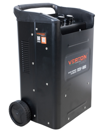 Пуско-зарядное устройство VERTON Energy ПЗУ- 600 (напр.сети 230/50 В/Гц,напр.АКБ 12/24В,емкость зар. АКБ (мин/макс) 20-1000 Ач,макс.ток зар./зап. 90А/600А,WET/AGM,12В потр.мощн.3,6/7,2кВт,6 реж. зар,IP20)