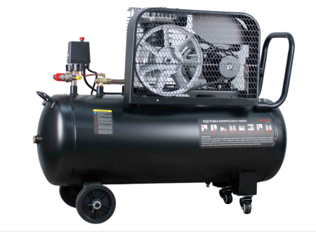 Компрессор ременной Verton Air AC-100/420R (230/50 В/Гц,масл.ремен. произв. 420л/мин, V 100л, макс. дав.12 бар, мощн. 2,5кВт, част. вращ. двиг. 2800 об/мин,итальянский тип компрессорного блока,рапид, асинх. однофаз.)