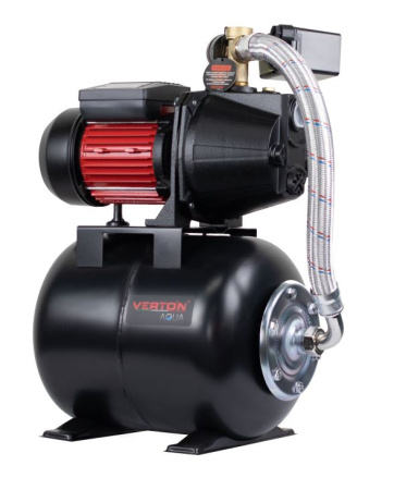 Насосная станция автоматическая Verton AQUA PS1100C (Чугун,1100Вт,230 В//50 Гц,Q max55л/мин,V20л,глуб.9м,H max50м,диам вх./вых.1",давл.3 барTmax жидк.0-60°C, внеш. диам. шланга 32 мм,внутр.диам.шланга 25мм)