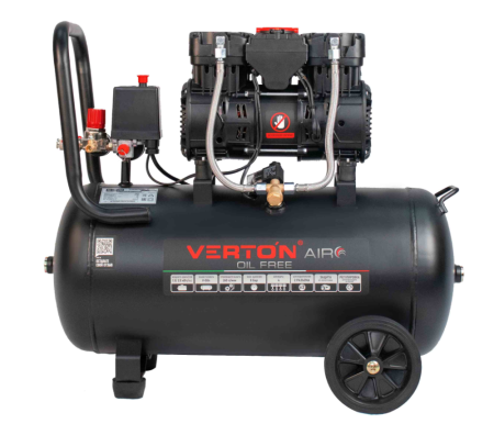 Компрессор безмасляный Verton Air AC-50/260 (230/50 В/Гц, б/масл, 260л/мин, V 50л, макс. дав.8 бар, мощн. 2 кВт, част. вращ. двиг. 2850 об/мин,рапид/быстросъем асинх. однофаз.)