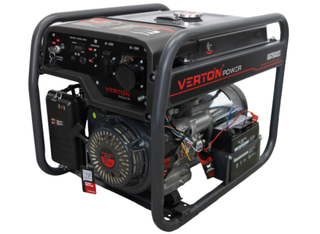 Генератор бензиновый VERTON POWER GG7500ES (6,0/6,5 кВт, 230В, 17л.с., ручной и электрический старт, медь, 12В,бак 22л, счетчик моточасов)