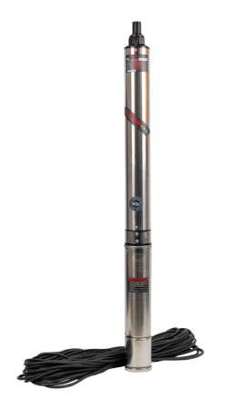 Скважинный центробежный многоступенчатый насос Verton AQUA DW110/1500V(1500 Вт,230В//50 Гц,Q max158 л/мин,Hmax110 м,диам.100мм,верх.забор,дав.10,2 бар,глуб.70м,подкл.1'5, мин диам.скваж.120мм,дл.кабеля50м,15 крыльч.,корпус из нерж. ст.,медн.обмотка)