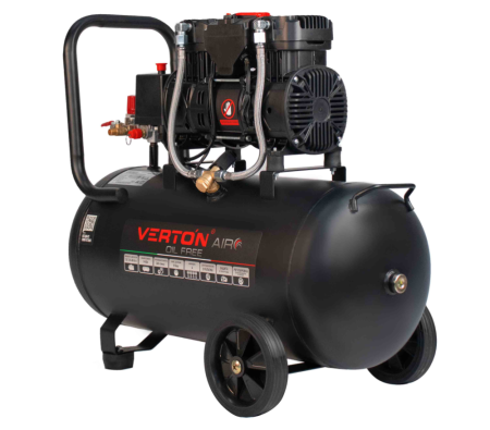 Компрессор безмасляный Verton Air AC-50/260 (230/50 В/Гц, б/масл, 260л/мин, V 50л, макс. дав.8 бар, мощн. 2 кВт, част. вращ. двиг. 2850 об/мин,рапид/быстросъем асинх. однофаз.)