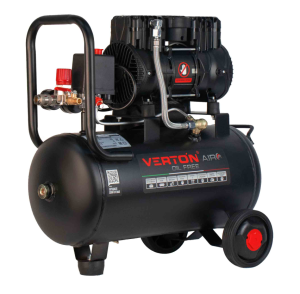 Компрессор безмасляный Verton Air AC-24/260 (230/50 В/Гц, б/масл. 260л/мин, V 24 л, макс. дав.8 бар, мощн. 1,1кВт, част. вращ. двиг. 2850 об/мин,рапид/быстросъем, асинх. однофаз.)