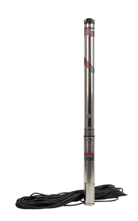 Скважинный центробежный многоступенчатый насос Verton AQUA DW85/750V (750Вт,230В//50Гц,Q max 75л/мин,H max 85м,диам.76мм,верх.забор,давл.8.3 бар,глуб.70 м,подкл.1,мин диам.скважины 100мм, дл.кабеля 50м,21 крыльч.,корпус из нерж.ст,медн.обмотка)