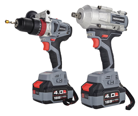 Аккумуляторный бесщеточный набор E0221 PROFIPOWER 2в1 ProfiSet-2С18