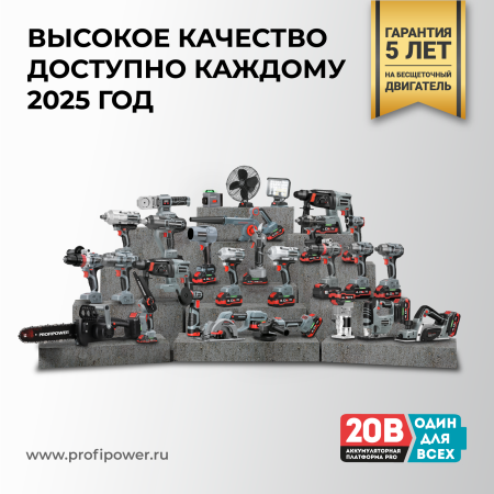 Аккумуляторный бесщеточный E0217 НАБОР 2в1 PROFIPOWER ProfiSet-2G20