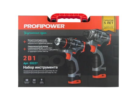 Аккумуляторный бесщеточный НАБОР 2в1 ProfiSet 2A16 E0227