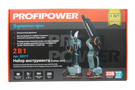 Аккумуляторный бесщеточный E0217 НАБОР 2в1 PROFIPOWER ProfiSet-2G20