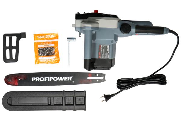 Сетевая цепная пила E0263 PROFIPOWER ПЦ-2400 (2400Вт, 16", 59 звеньев, в коробке)