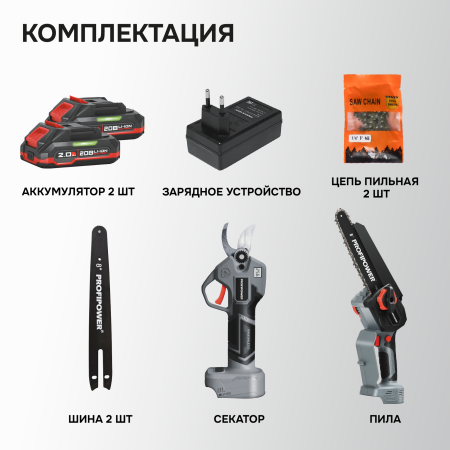 Аккумуляторный бесщеточный E0217 НАБОР 2в1 PROFIPOWER ProfiSet-2G20