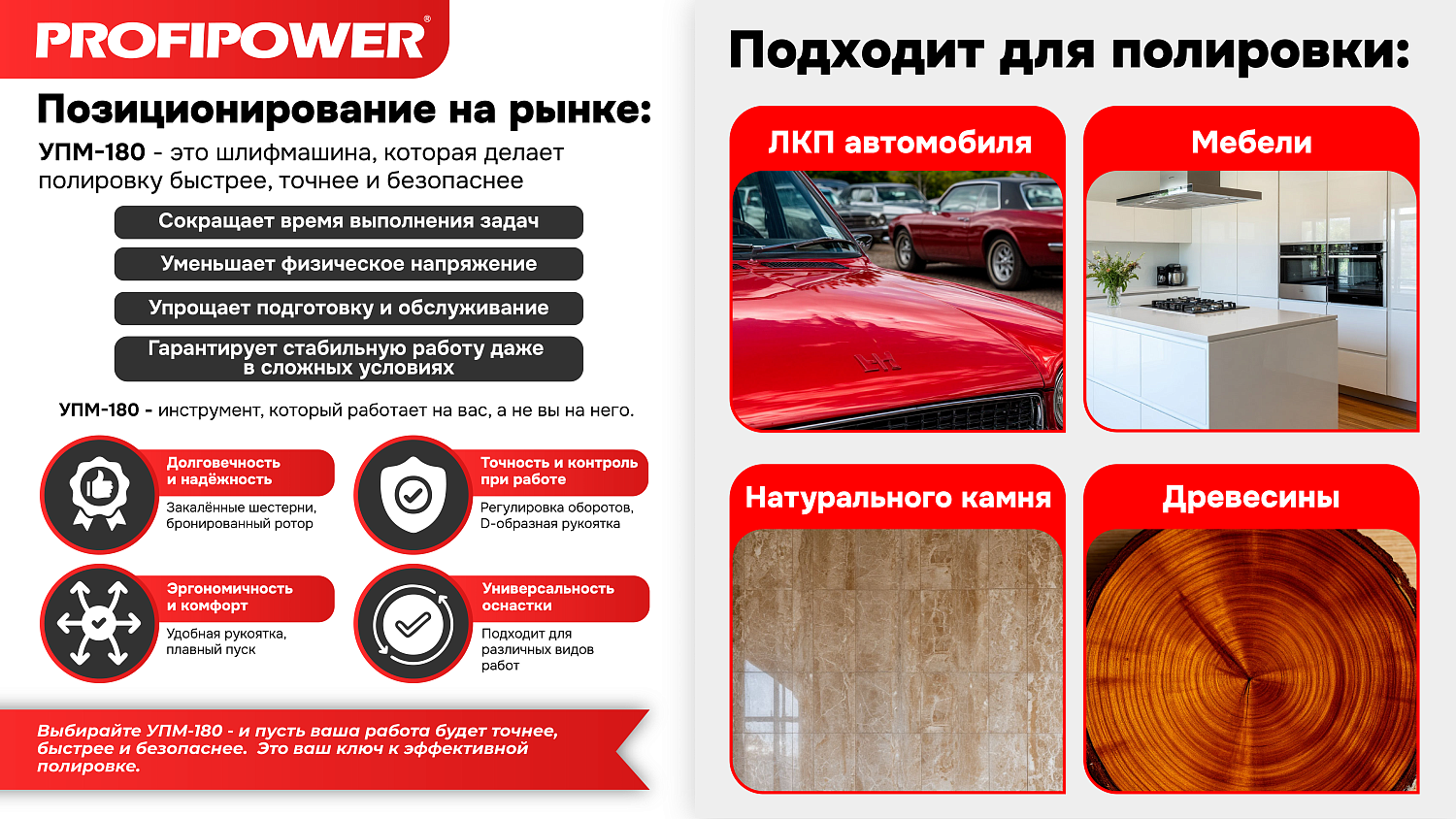 Полировальная шлифмашина E0303 PROFIPOWER УПМ-180