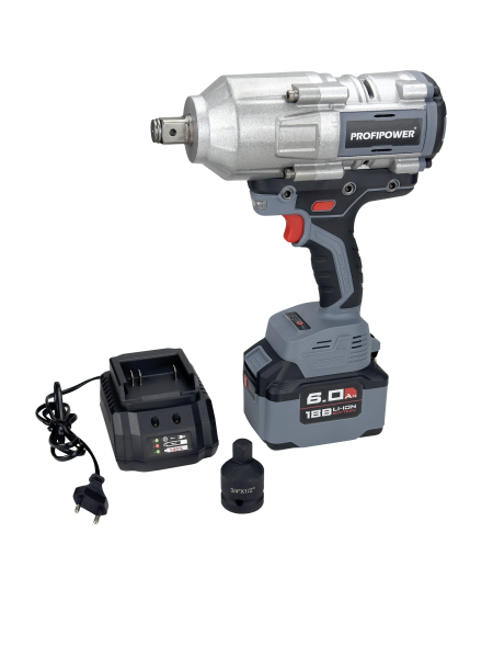 Аккумуляторный гайковерт бесщеточный ударный E0187 PROFIPOWER T-2000N