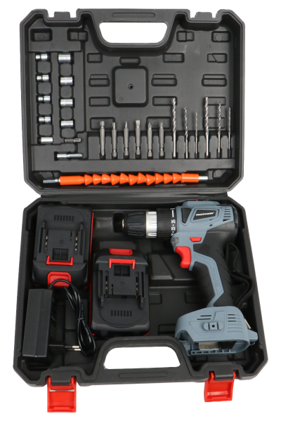 Аккумуляторный бесщеточный шуруповерт E0147 PROFIPOWER MKBL-18BT с набором оснастки